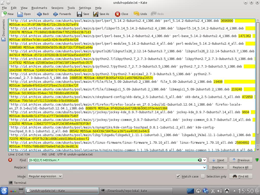 edit hasil dump apt-get